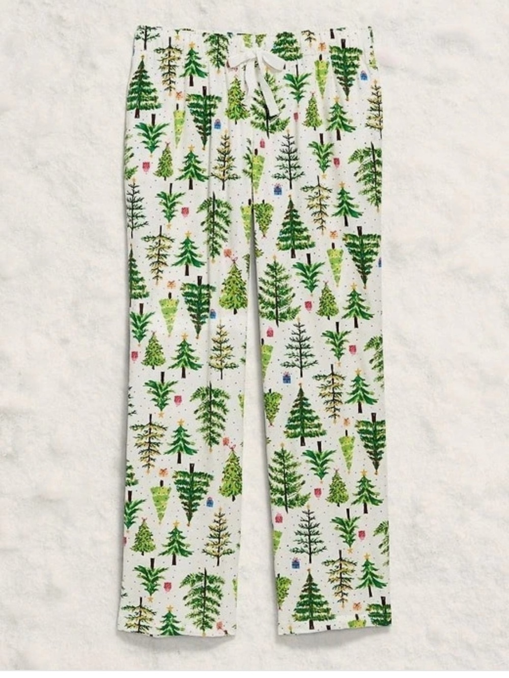 OLD NAVY Pajama Pants M CHRISTMAS TREES Holiday Cotton FLANNEL PJ Pull-On NWT